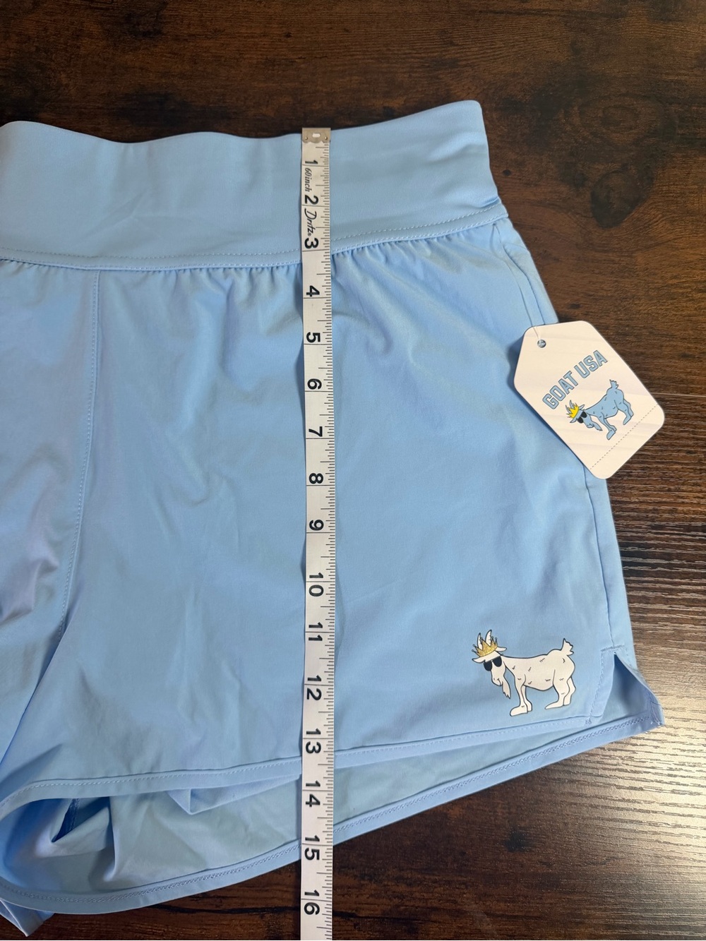 GOAT USA Women's Performance Athletic Running Shorts Light Blue NWT Size Large - Picture 10 of 12